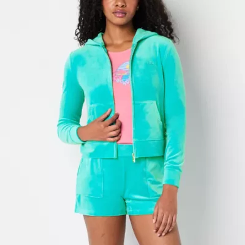 Juicy By Couture Womens Hooded Lightweight Juniors Track Jacket