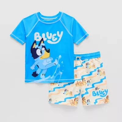 Little Boys Bluey 2-pc. Rash Guard Set