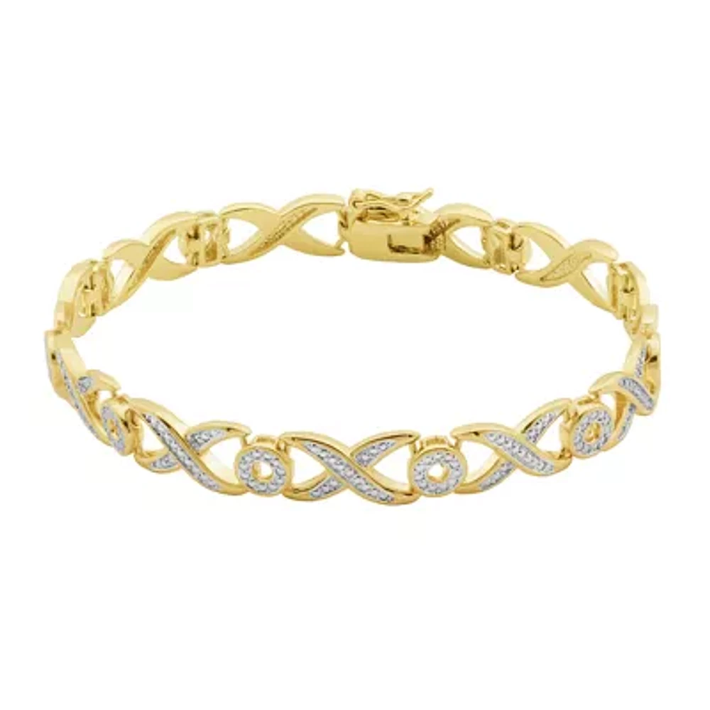 Sparkle Allure Womens Diamond Accent 18K Gold Over Brass 7.25 Inch Tennis Bracelet