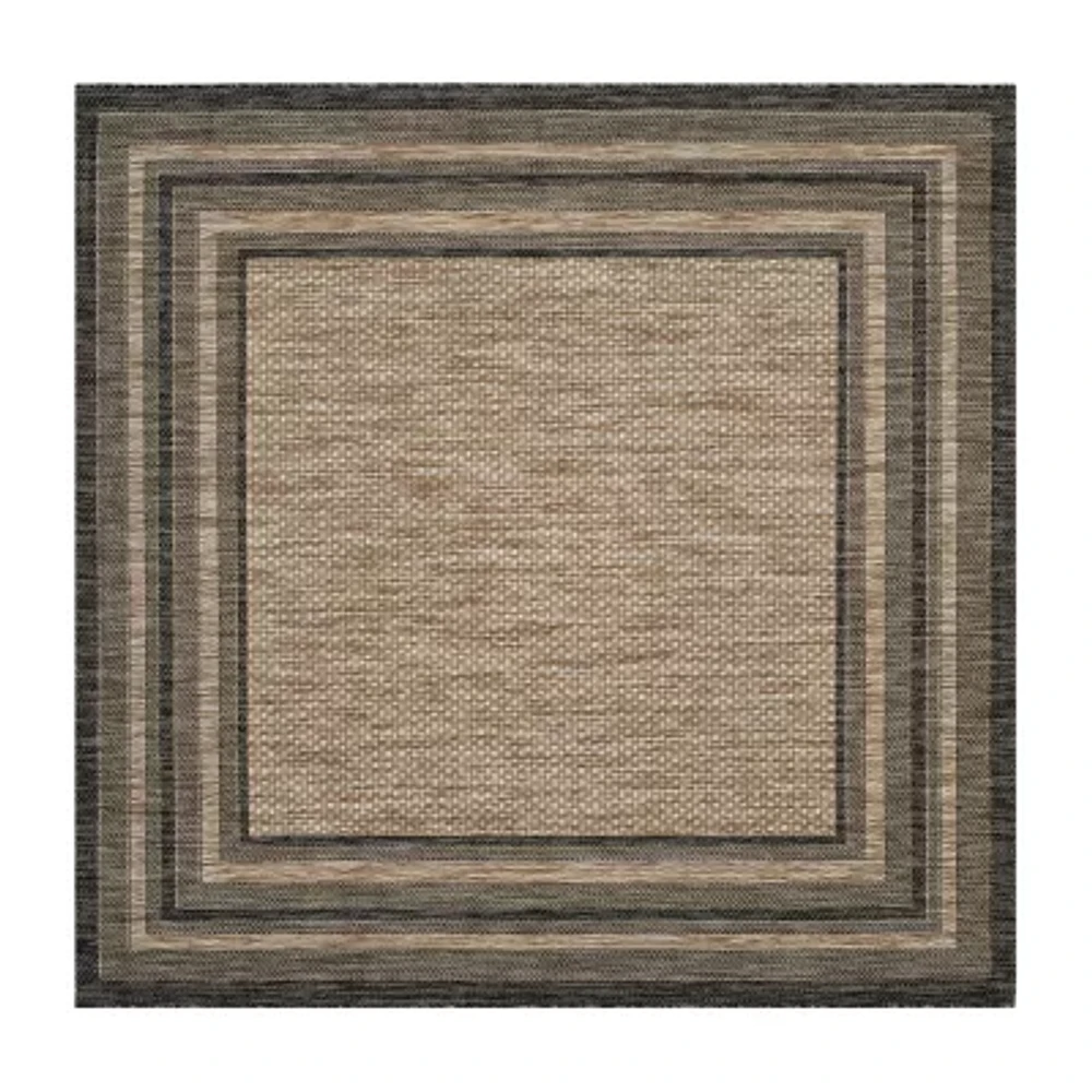 Safavieh Courtyard Collection Wanda Stripe Indoor/Outdoor Square Area Rug