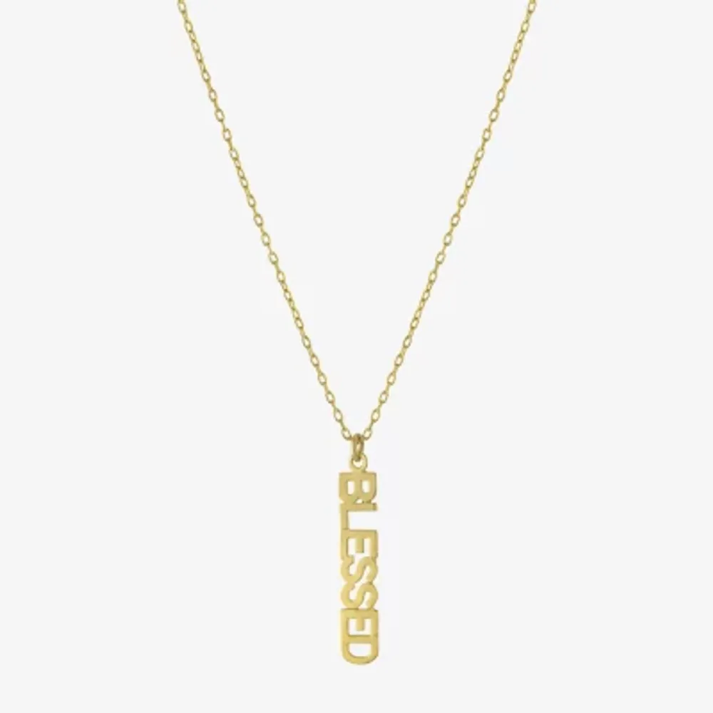 Silver Treasures Blessed Womens 14K Gold Over Silver 16 Inch Pendant Necklace