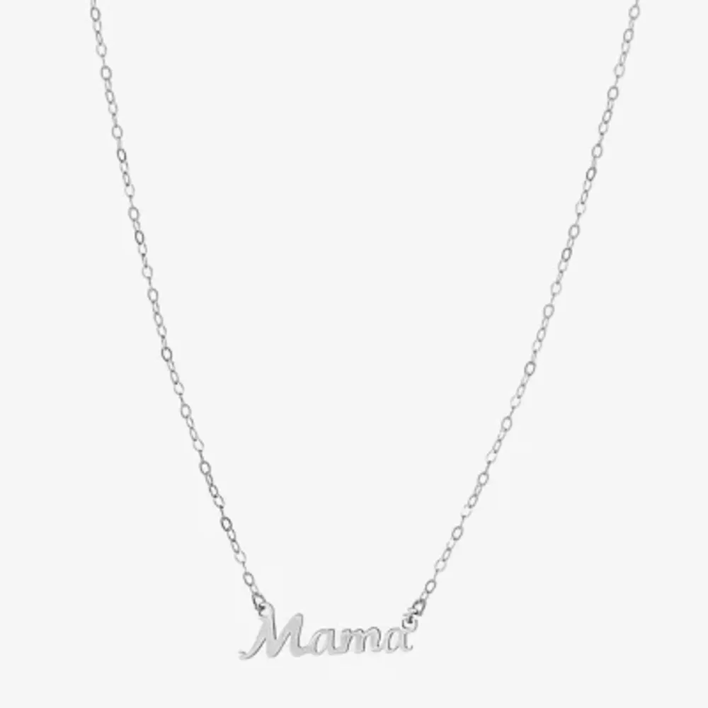 Silver Treasures Mama Womens Sterling Silver 16 Inch Pendant Necklace