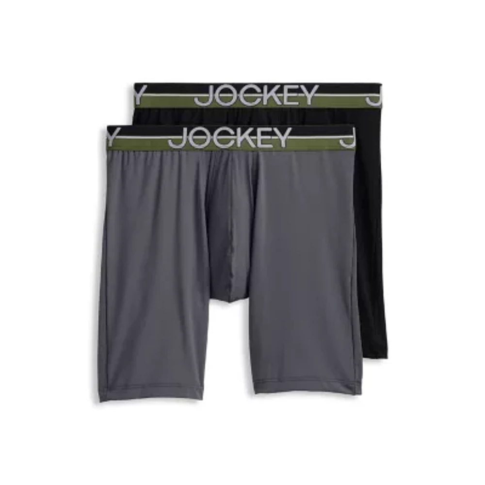 Jockey Infinite Cool Microfiber Stretch Mens Big 2 Pack Long Leg Boxer Briefs
