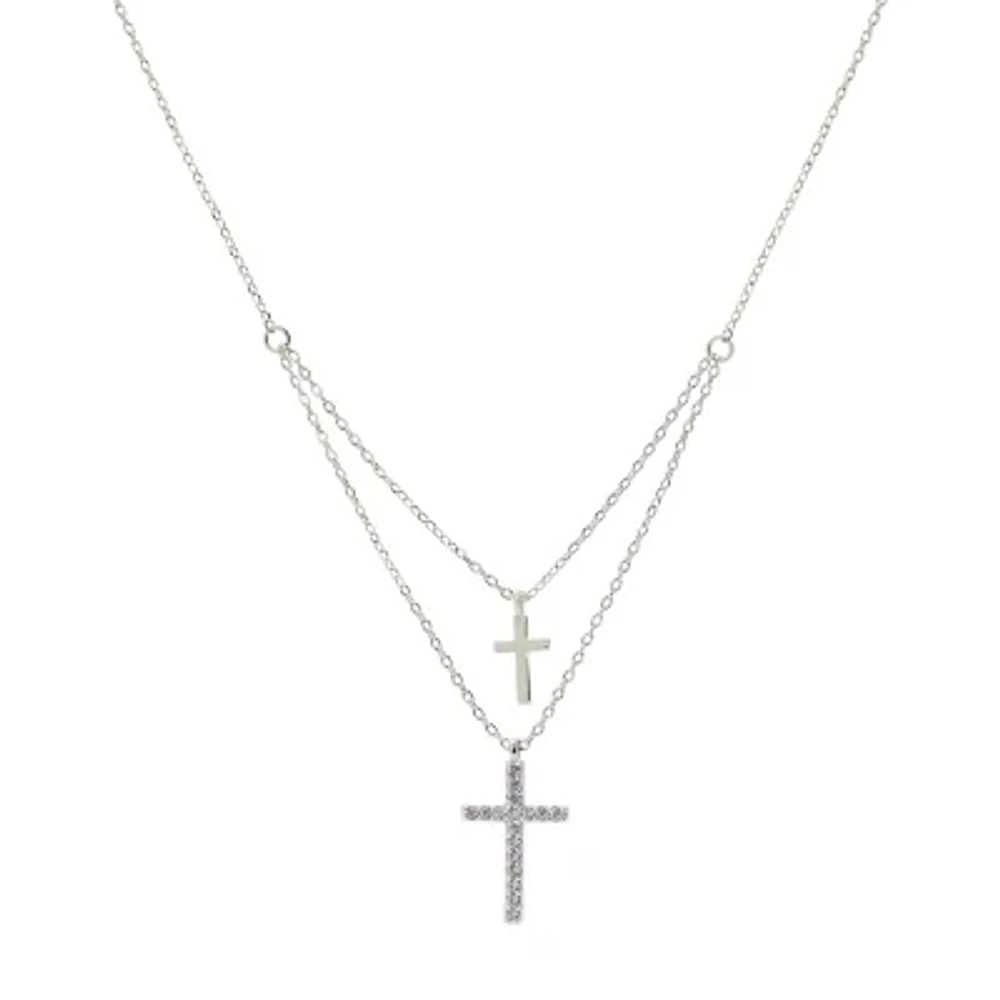 Sparkle Allure Womens Cubic Zirconia 16 Inch Strand Necklace