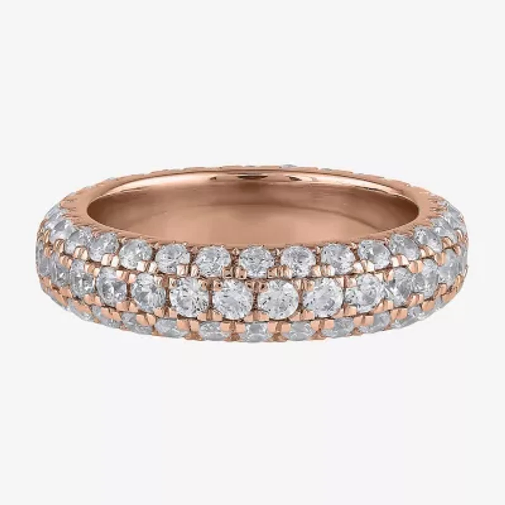 (F / Si2) Womens 4MM 1 CT. T.W. Lab Grown White Diamond 10K Gold Eternity Band