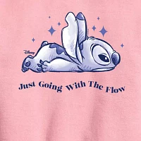 Disney Collection Little & Big Kid Girls Crew Neck Long Sleeve Lilo Stitch Sweatshirt