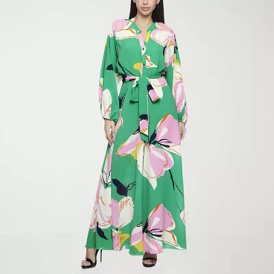 Premier Amour Womens Long Sleeve Floral Maxi Dress