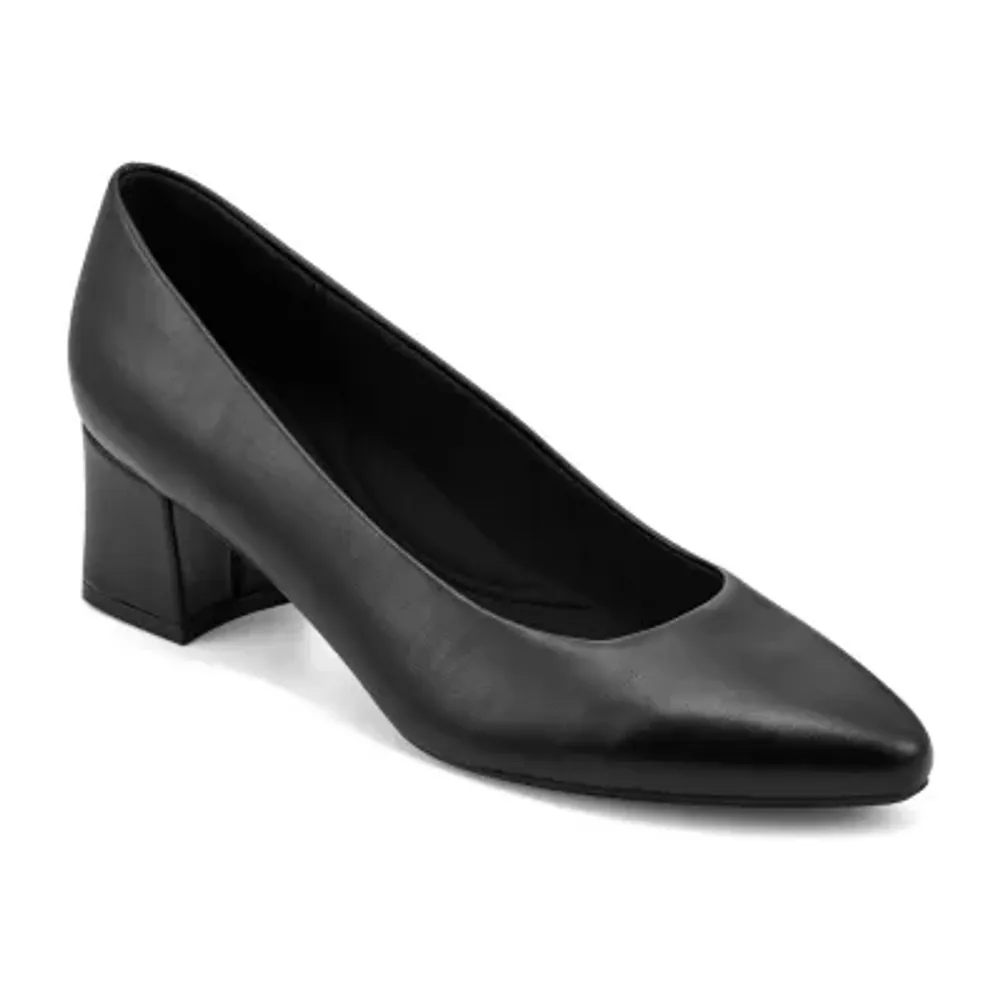 Easy Spirit Nicole Womens Round Block Heel Pumps