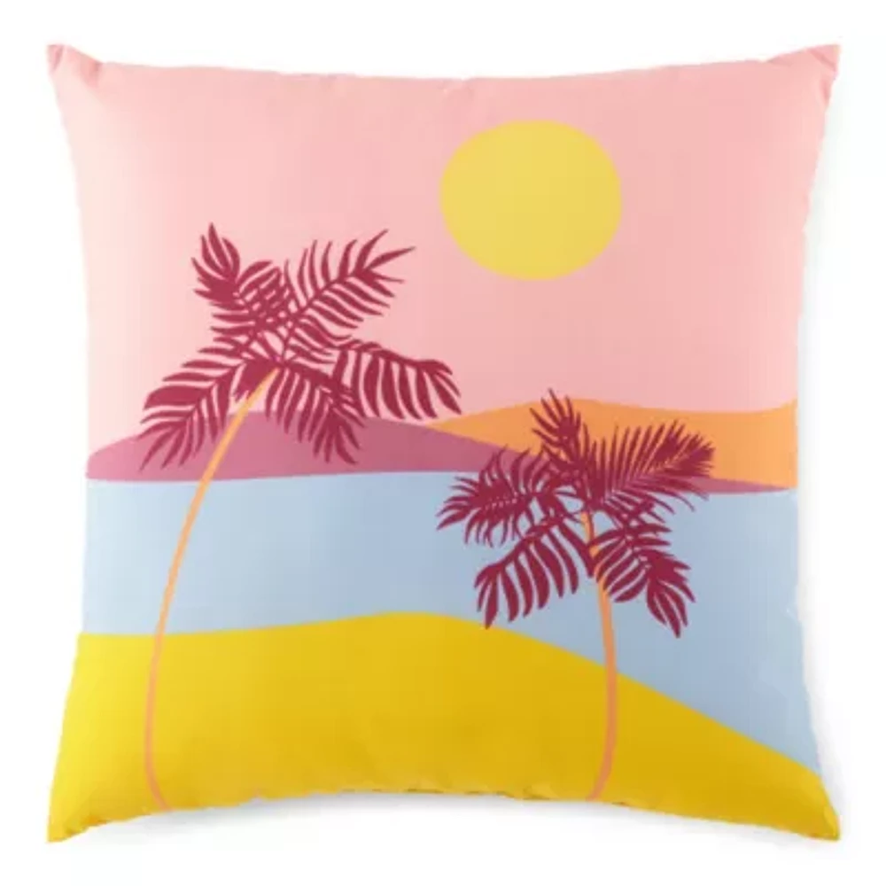 Outdoor Oasis 20x20 Sunset Square Throw Pillow