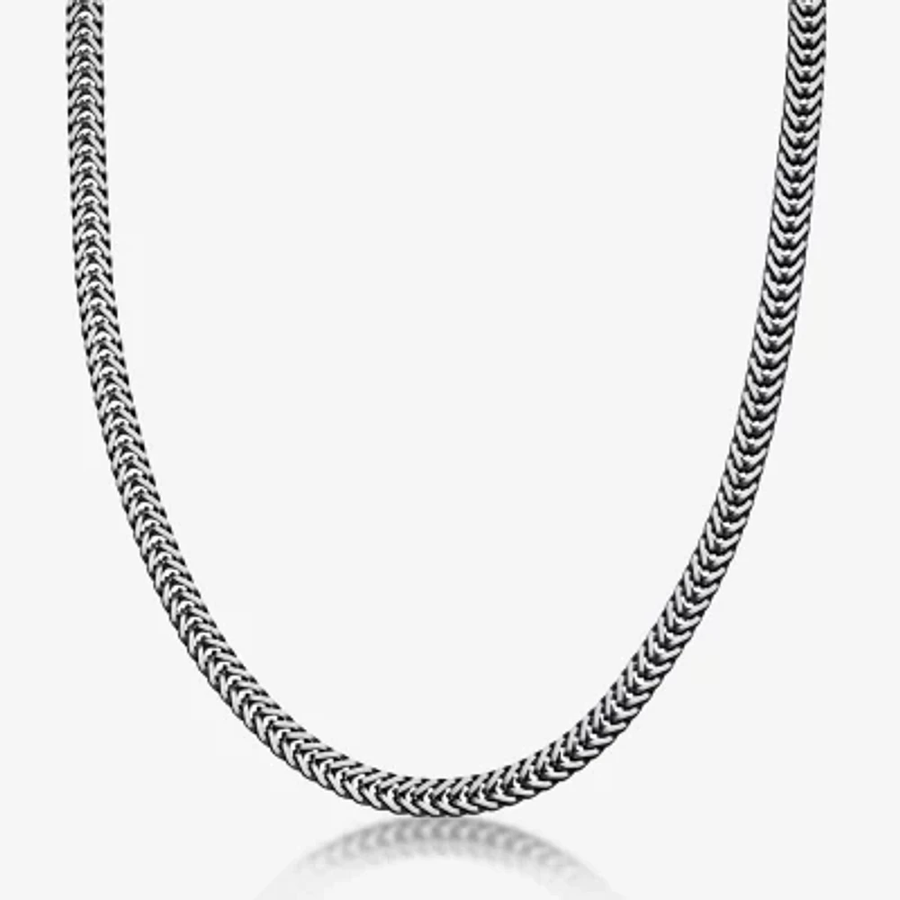 Mens Stainless Steel 24 Inch Herringbone Chain Necklace