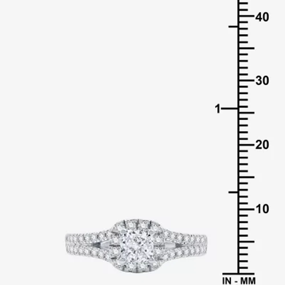 I Said Yes (H-I / I1) Womens 1/ CT. T.W. Lab Grown White Diamond Sterling Silver Side Stone Engagement Ring