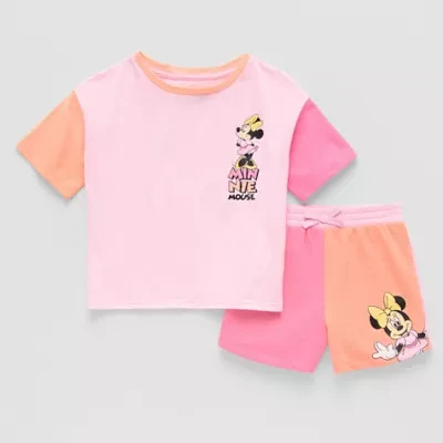 Disney Collection Little & Big Kid Girls 2-pc. Minnie Mouse Short Set