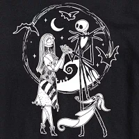 Mens Crew Neck Short Sleeve Regular Fit Nightmare Before Christmas Big and Tall Graphic T-Shirt