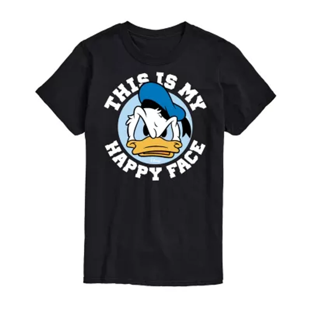 Mens Crew Neck Short Sleeve Regular Fit Donald Duck Big and Tall Graphic T-Shirt