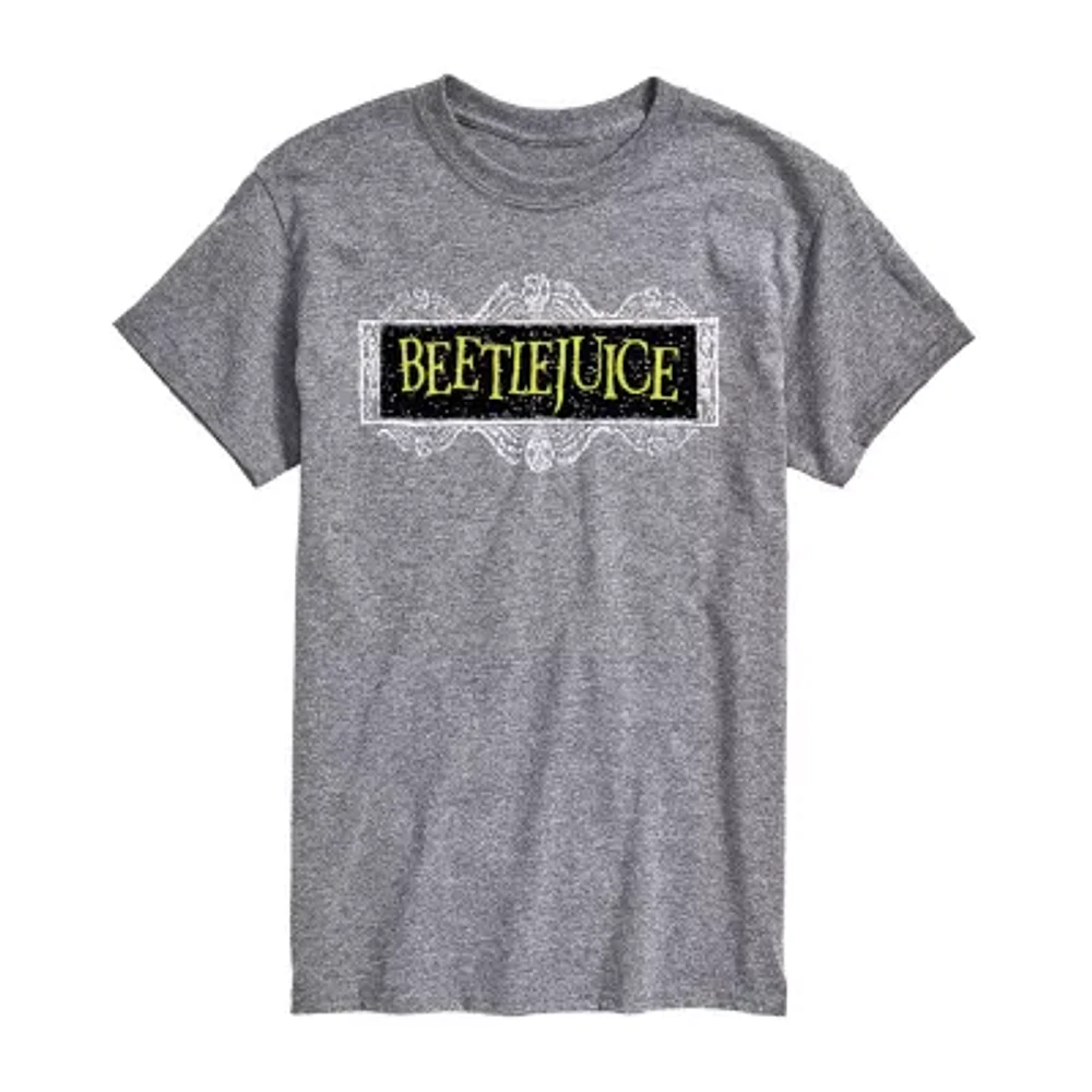 Mens Crew Neck Short Sleeve Regular Fit Beetlejuice Big and Tall Graphic T-Shirt