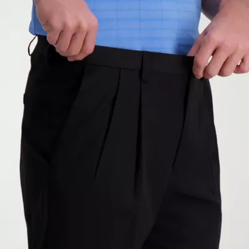 Haggar Cool Right Performance Flex Mens Straight Classic Fit Pleated Pant