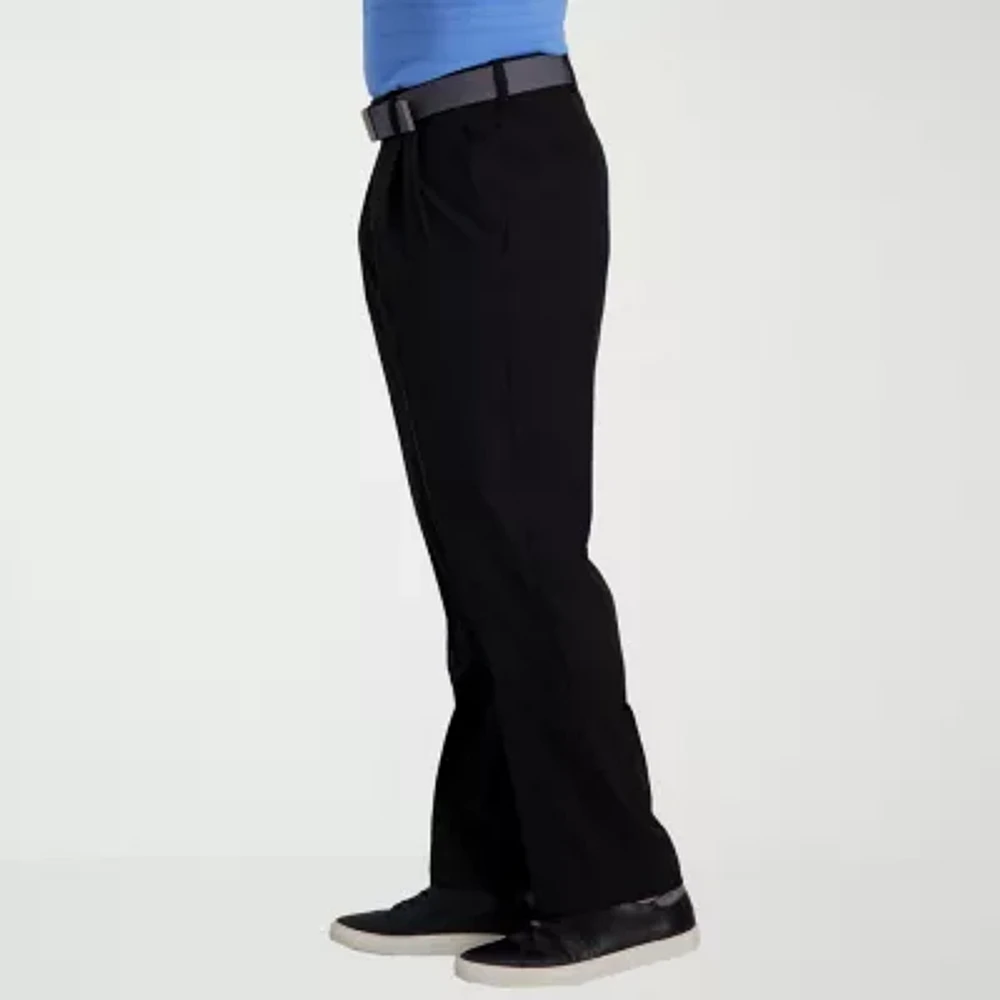 Haggar Cool Right Performance Flex Mens Straight Classic Fit Pleated Pant