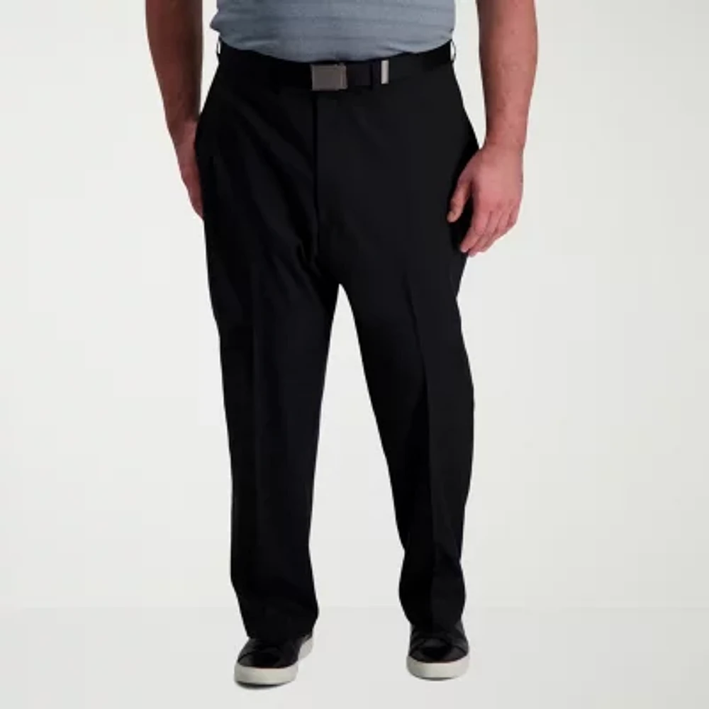 Haggar Cool Right Performance Flex Mens Straight Classic Fit Big Flat Front Pant