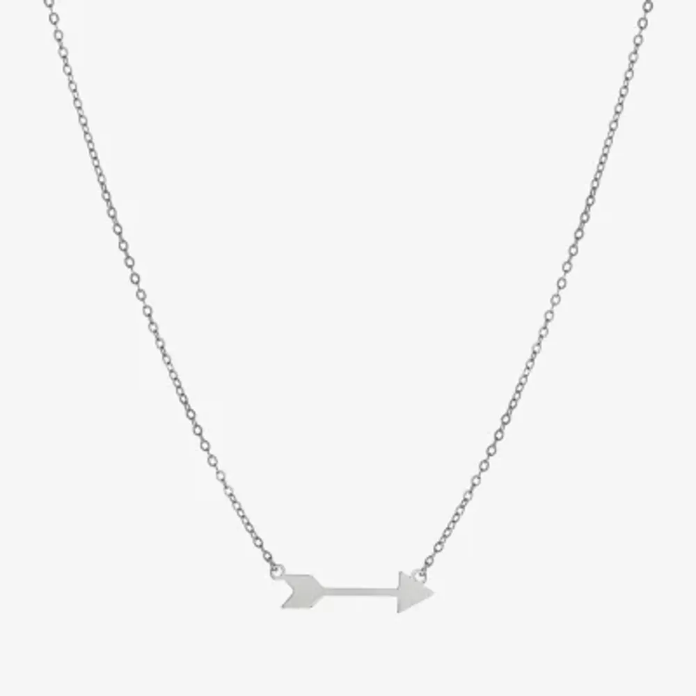 Silver Treasures Womens Sterling Silver Arrow 16 Inch Pendant Necklace