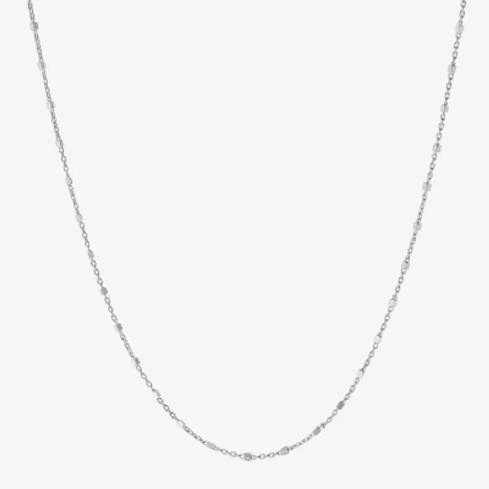 Silver Treasures Made In Italy Womens Sterling Silver 18 Inch Cable Chain Necklace
