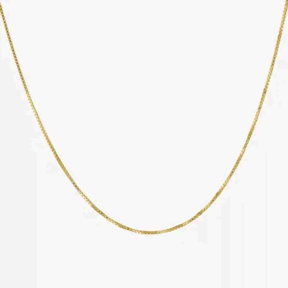 Silver Treasures Made In Italy Womens 14K Gold Over Silver 18 Inch Box Chain Necklace