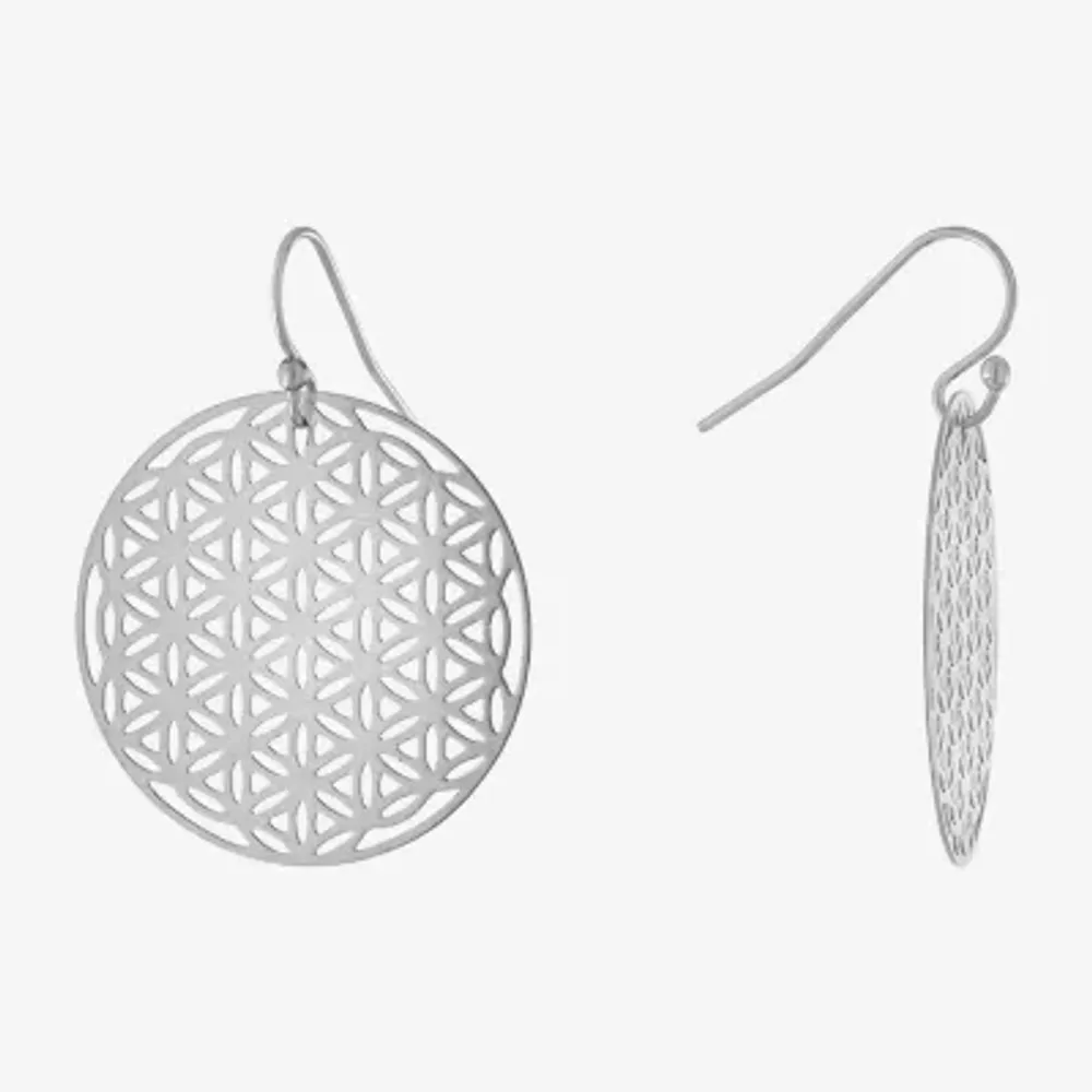Silver Reflections Womens Pure Silver Over Brass Round Drop Earrings