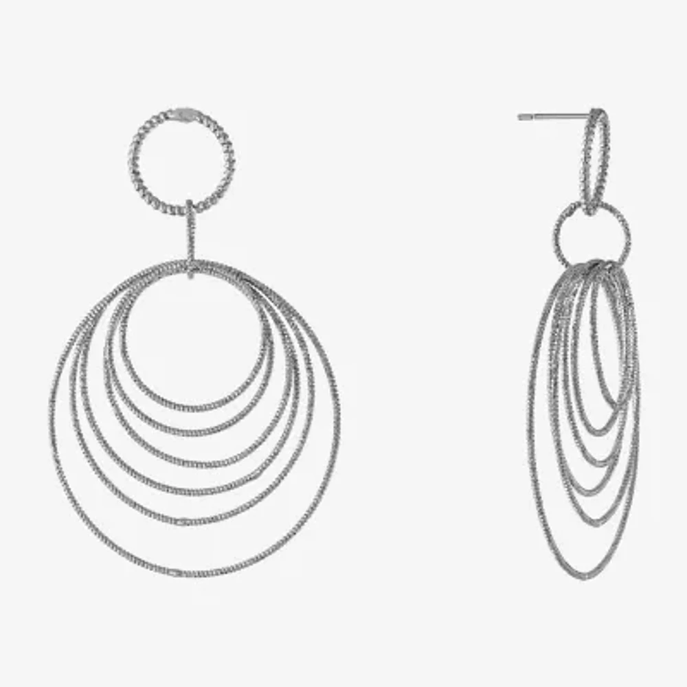 Silver Reflections Womens Pure Silver Over Brass Round Drop Earrings