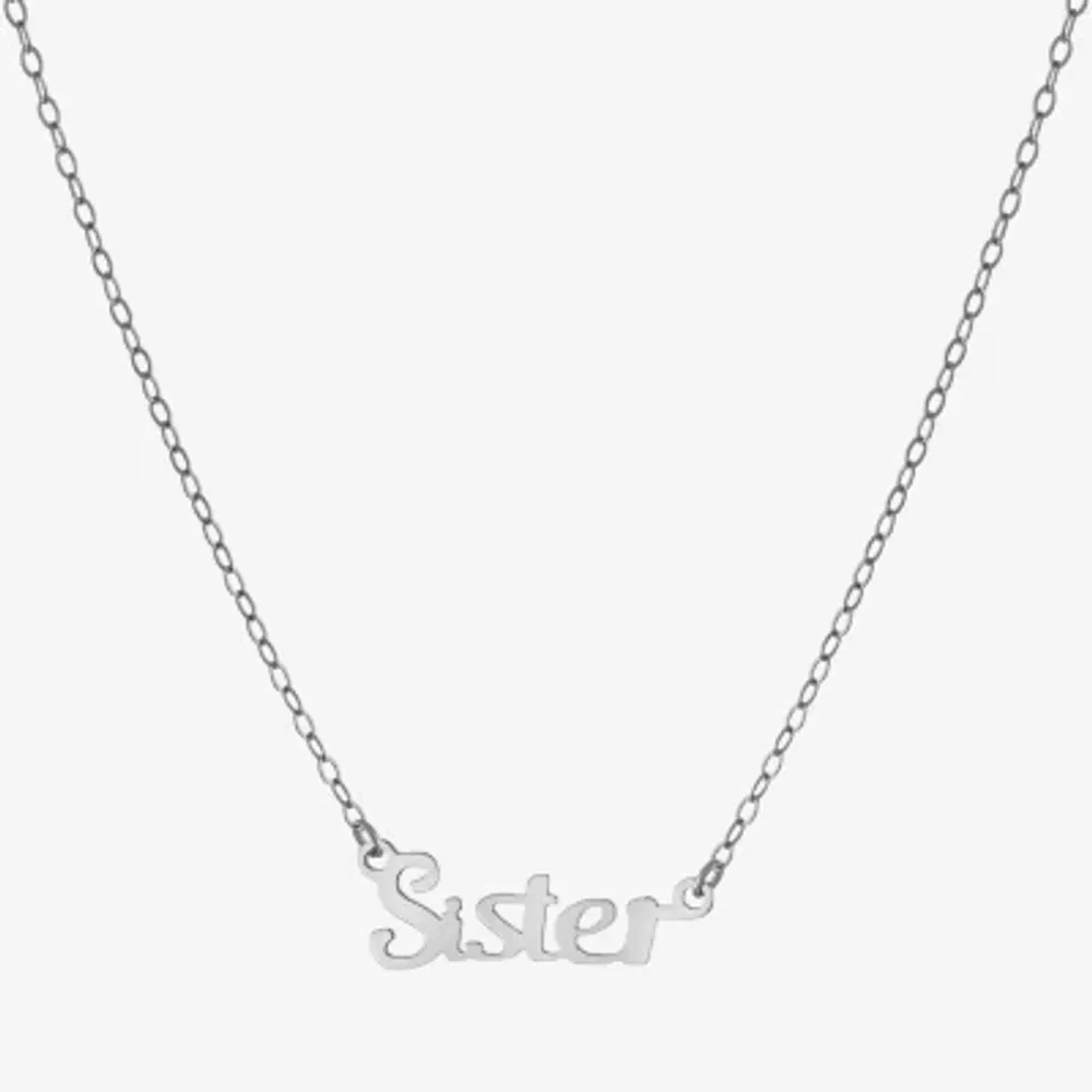 Silver Treasures Sister Womens Sterling Silver 16 Inch Pendant Necklace