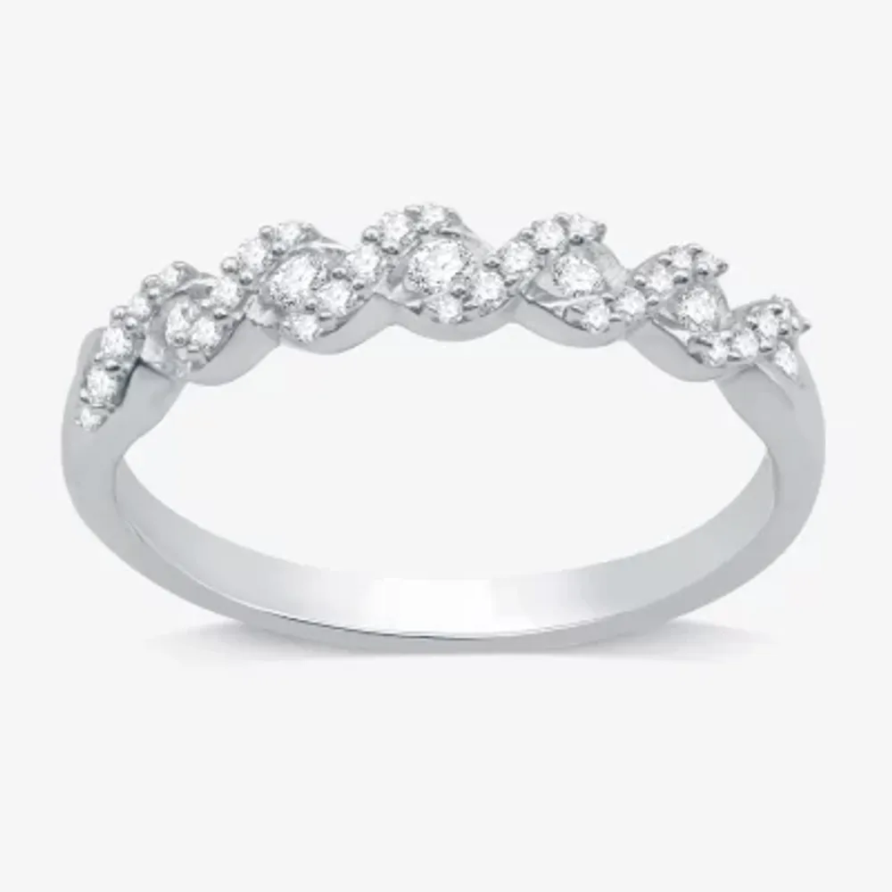 I Said Yes (H-I / I1) Womens 1/4 CT. T.W. Lab Grown White Diamond Sterling Silver Anniversary Wedding Band
