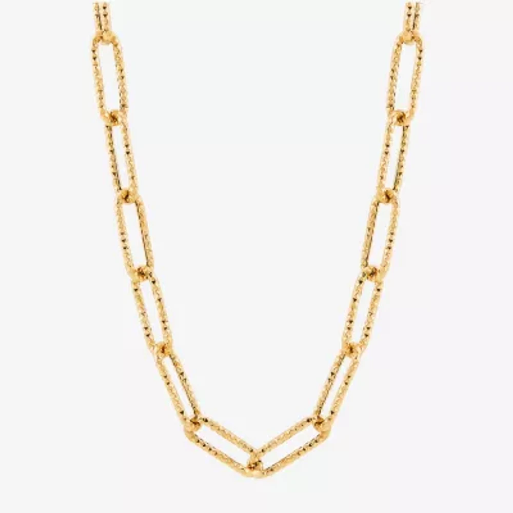 Made in Italy Womens 14K Gold Inch Link Necklace