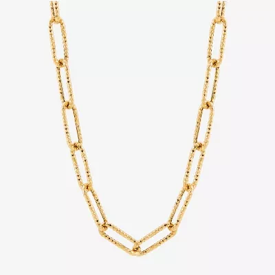 Made in Italy Womens 14K Gold Inch Link Necklace