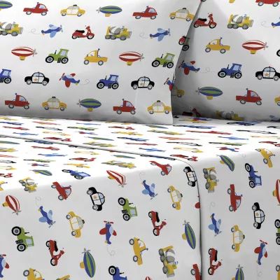Dream Factory Trains Trucks Sheet Set