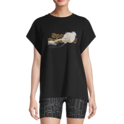 Sports Illustrated Womens Crew Neck Short Sleeve Active T-Shirt