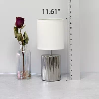 All the Rages Simple Designs Ruffled Metallic Ceramic Table Lamp