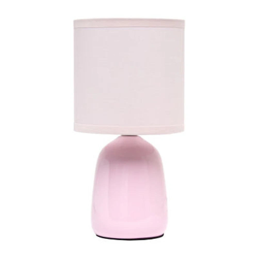 All the Rages Simple Designs Thimble Base Ceramic Table Lamp