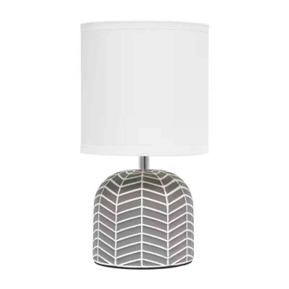 All the Rages Simple Designs Webbed Waves Base Ceramic Table Lamp