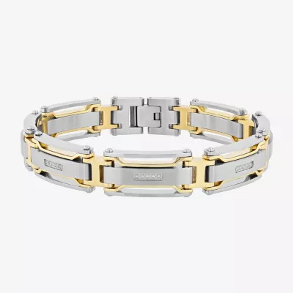 Mens Stainless Steel Solid 8 1/2 Inch Link Bracelet