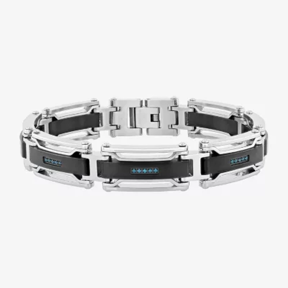 Mens Stainless Steel Solid 8 1/2 Inch Link Bracelet