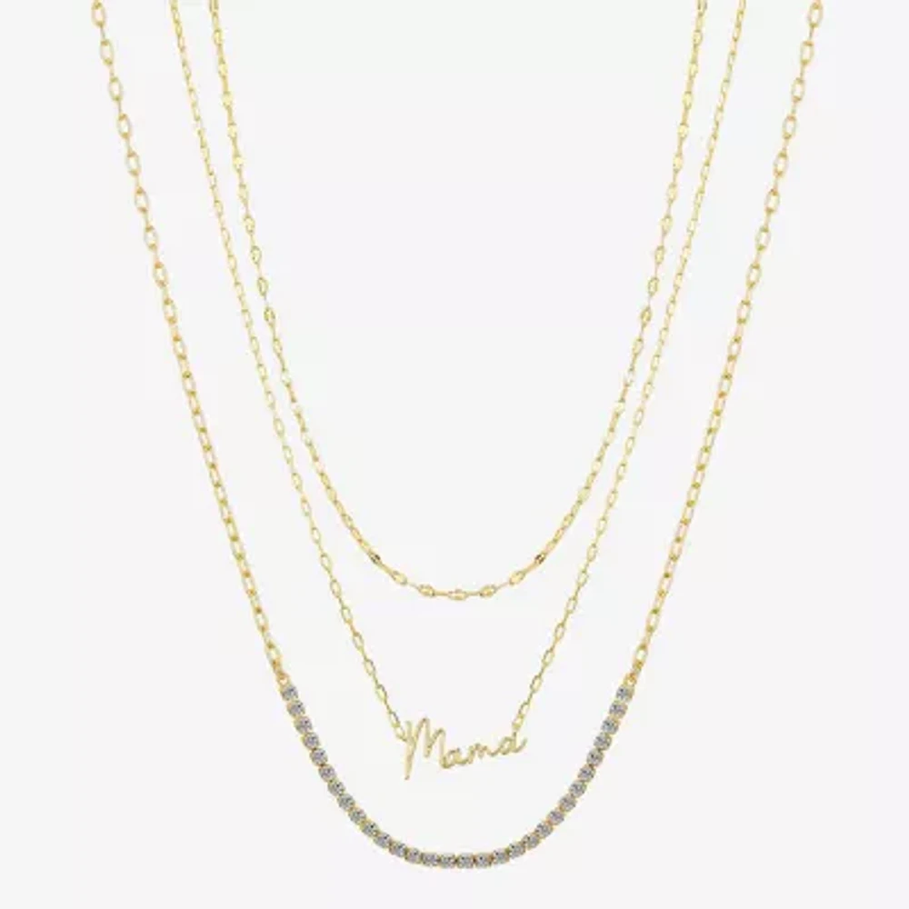 Sparkle Allure Mama Womens Cubic Zirconia 3-pc. Necklace Set