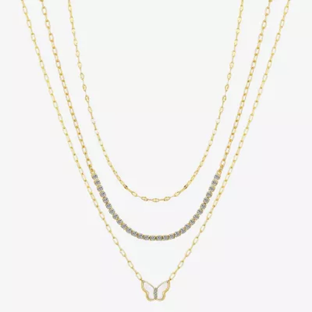 Sparkle Allure Womens Cubic Zirconia Butterfly 3-pc. Necklace Set