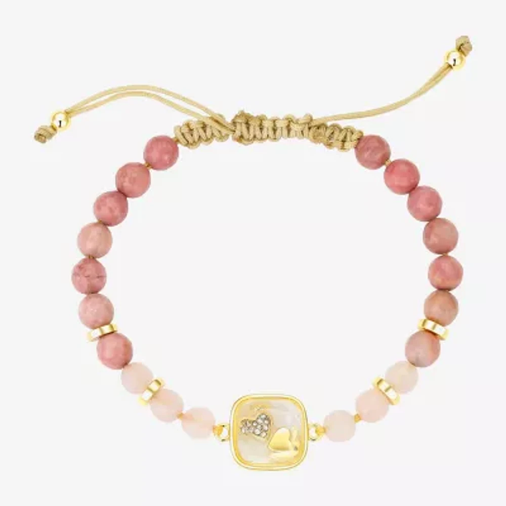 Footnotes Womens Cubic Zirconia 10K Gold Over Brass Heart Bolo Bracelet