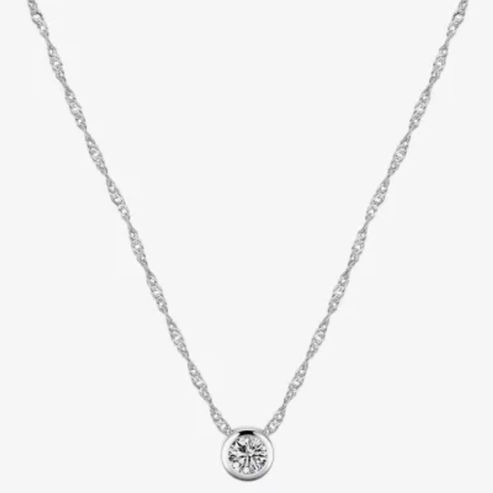 Sparkle Allure Womens Sapphire Pure Silver Over Brass Round 16 Inch Pendant Necklace