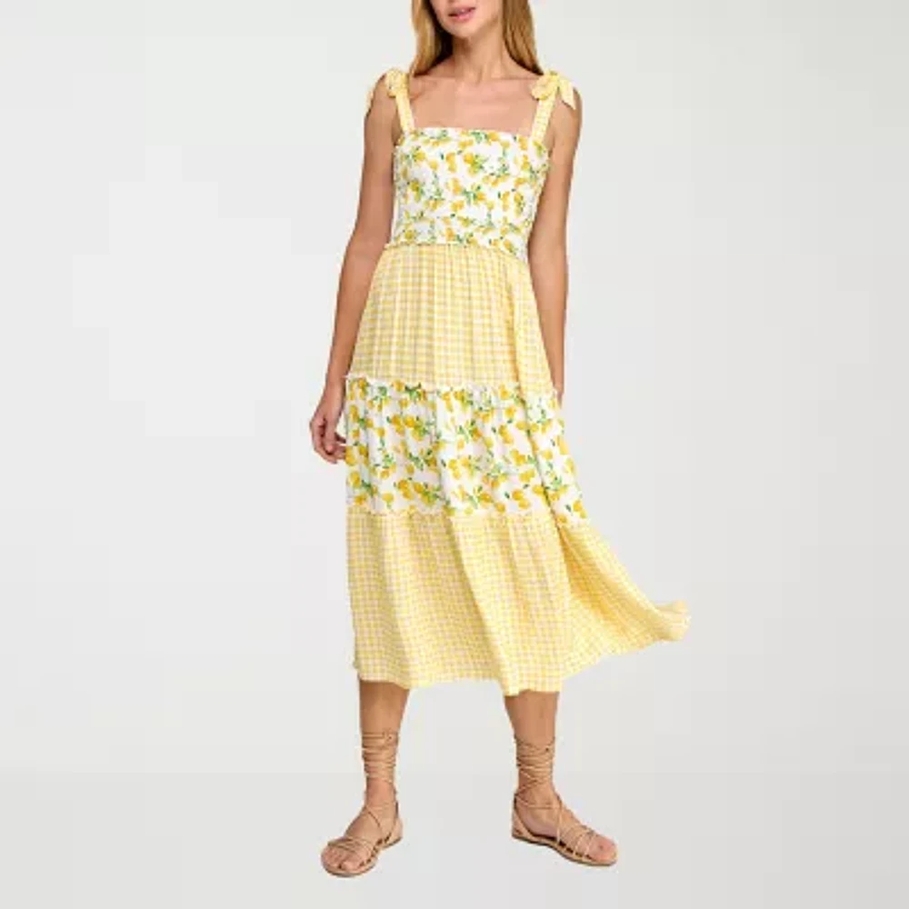 City Triangle Womens Midi Juniors Fit + Flare Dress
