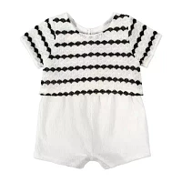 Baby Essentials Girls Short Sleeve Striped 2-pc. Romper