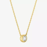 Diamond Addiction (G-H / I1-I2) Womens 1/3 CT. T.W. Lab Grown White Diamond 10K Gold Round 16 Inch Pendant Necklace