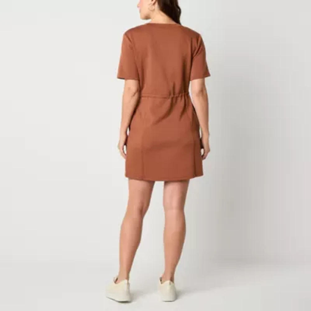 Stylus Womens Short Sleeve A-Line Dress