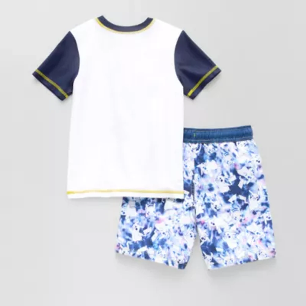 Little Boys Pokeman 2-pc. Rash Guard Set