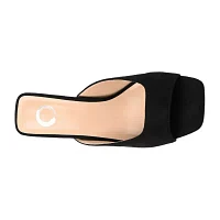 Journee Collection Larna Womens Square Open Toe Kitten Heel Pumps