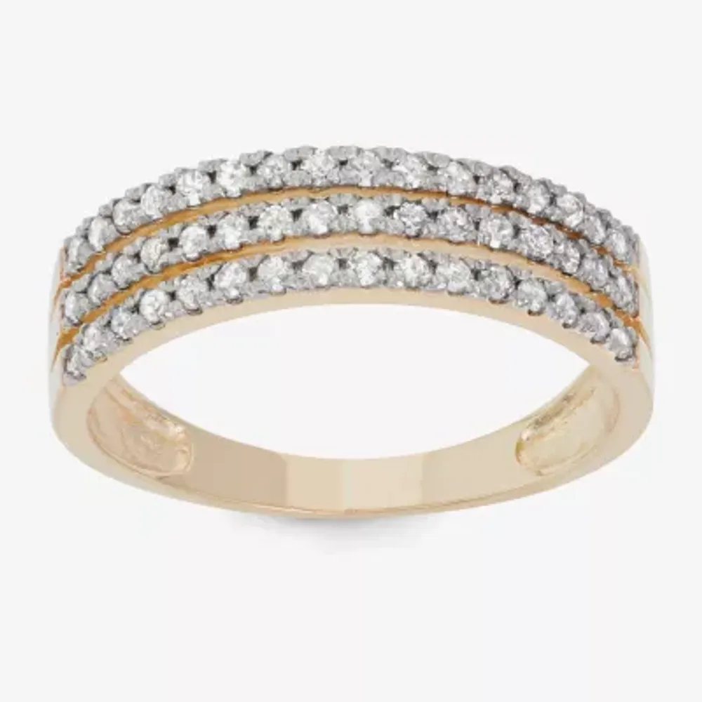 Womens 2.5MM 1/2 CT. T.W. Natural White Diamond 10K Gold Band