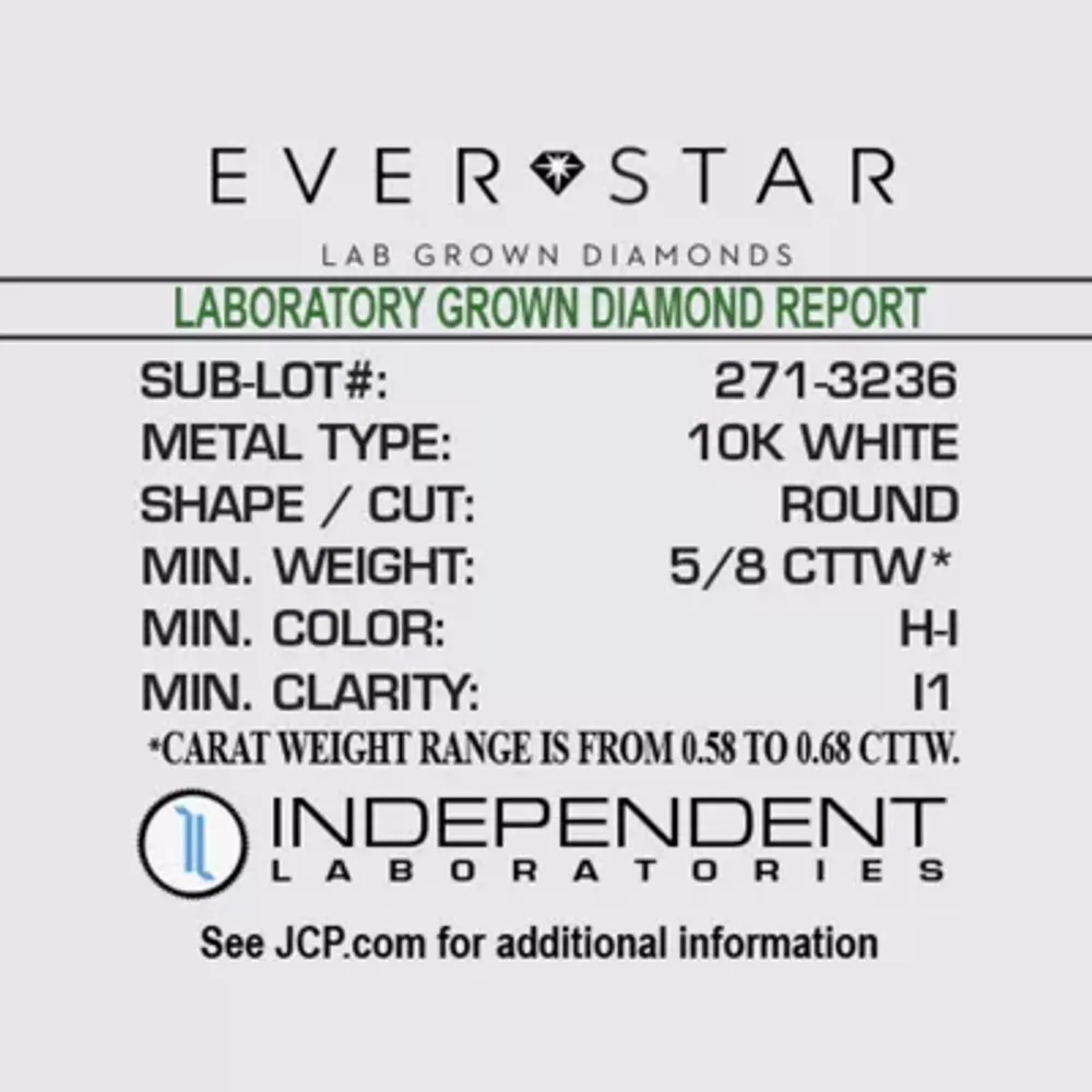 Ever Star (H-I / I1) 5/8 CT. T.W. Lab Grown White Diamond 10K Gold 8.3mm Stud Earrings